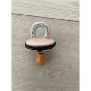 Vintage Baby Pacifier Trinket Box Ceramic‎ Jewelry Keepsake Decor